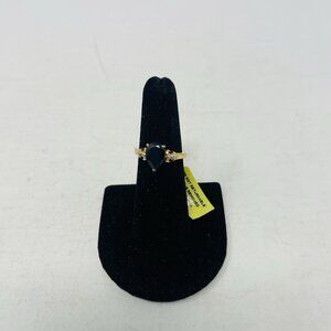 Shop LC Thai Black Spinel Size 6 14K Yellow Gold Over‎ Sterling Silver Ring 5142
